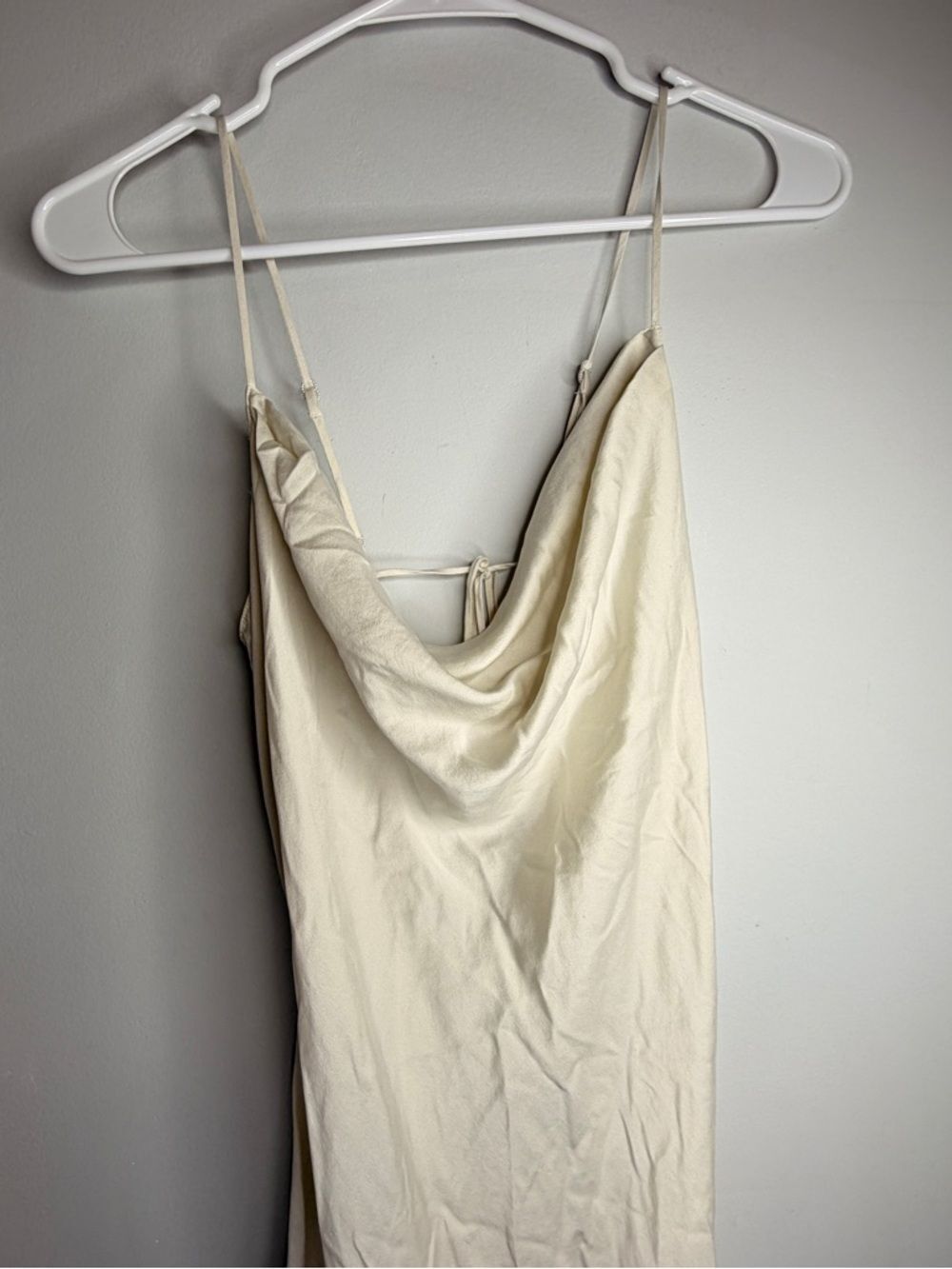 Source Unknown Cream‎ Maxi Dress with Cowl Neck